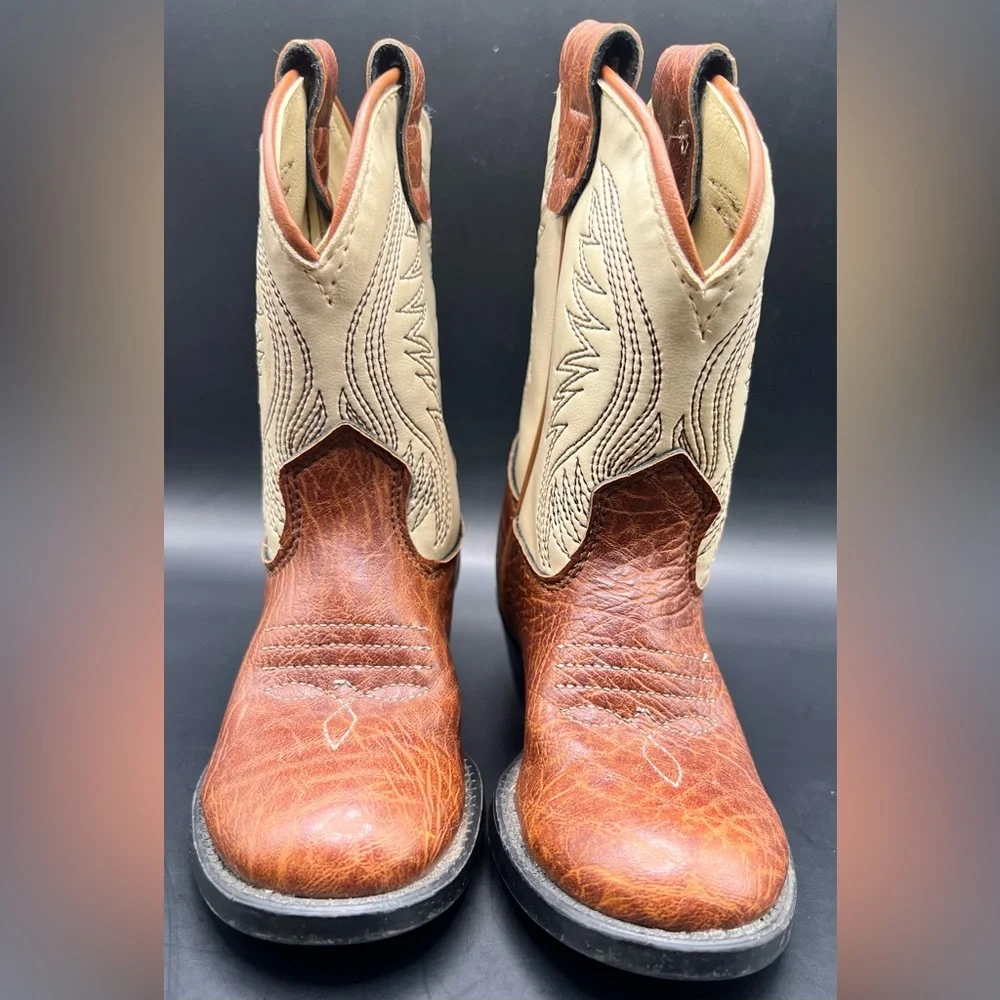 Texas‎ Brown and Tan Western Cowboy Boots- Toddler 5-1/2